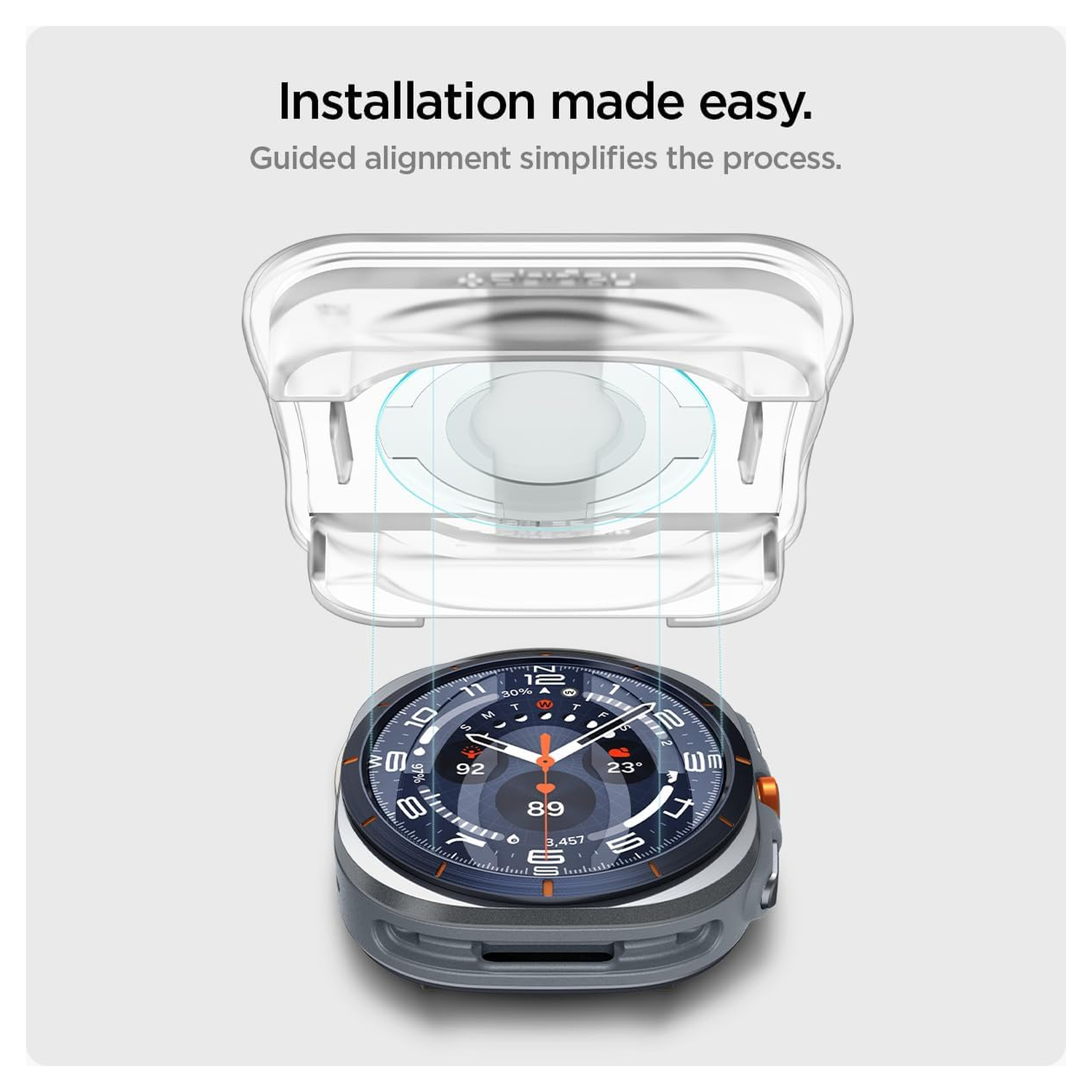Spigen EZ Fit GLAS.tR Apple Watch Ultra / Ultra 2 Screen Protector 2-Pack afbeelding 5