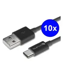 4smarts Universele USB-A naar USB-C Kabel 2 Meter Zwart 10-pack afbeelding