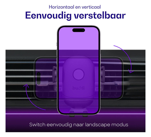 Buddi Way Universele Telefoonhouder Auto Ventilatierooster met tripodklem afbeelding 6