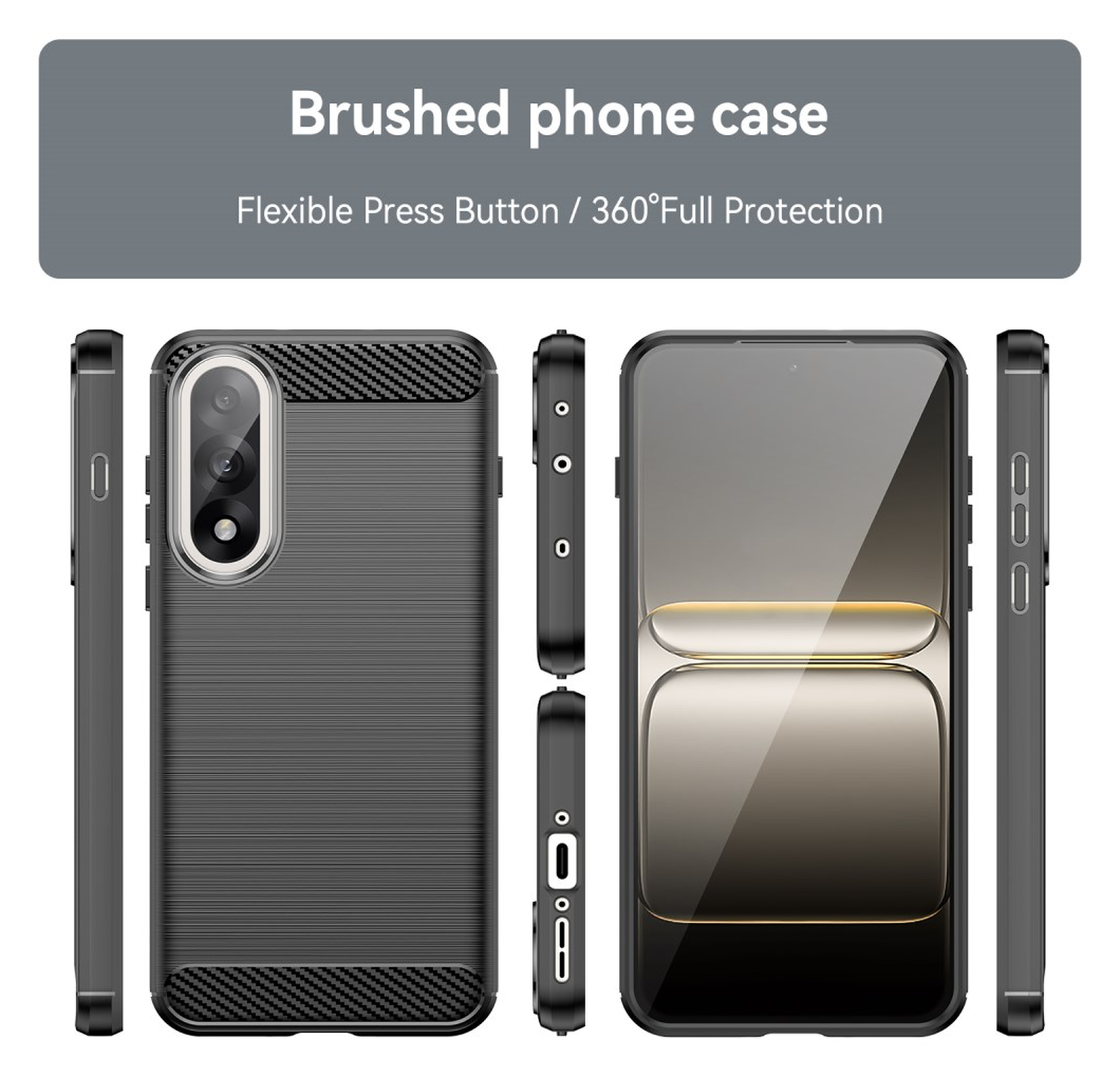 OnePlus Nord 5 Hoesje Geborsteld TPU Flexibele Back Cover Zwart afbeelding 4