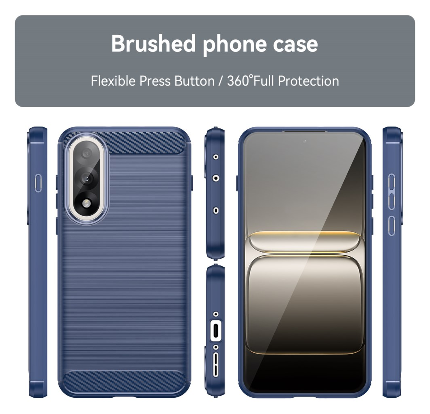 OnePlus Nord 5 Hoesje Geborsteld TPU Flexibele Back Cover Blauw afbeelding 4