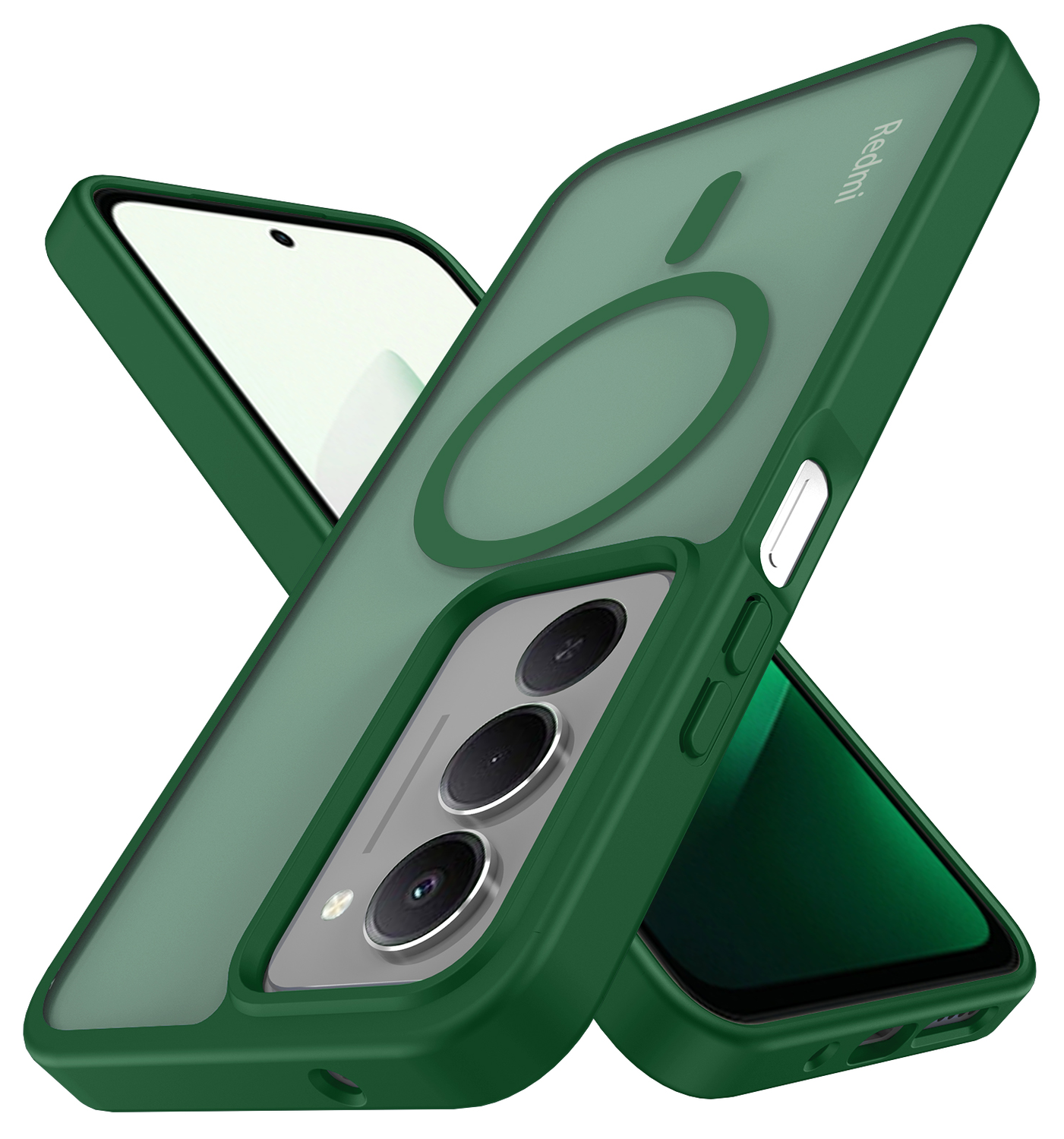 Xiaomi Redmi 15 (5G) Hoesje met MagSafe Back Cover Matte Groen afbeelding 4