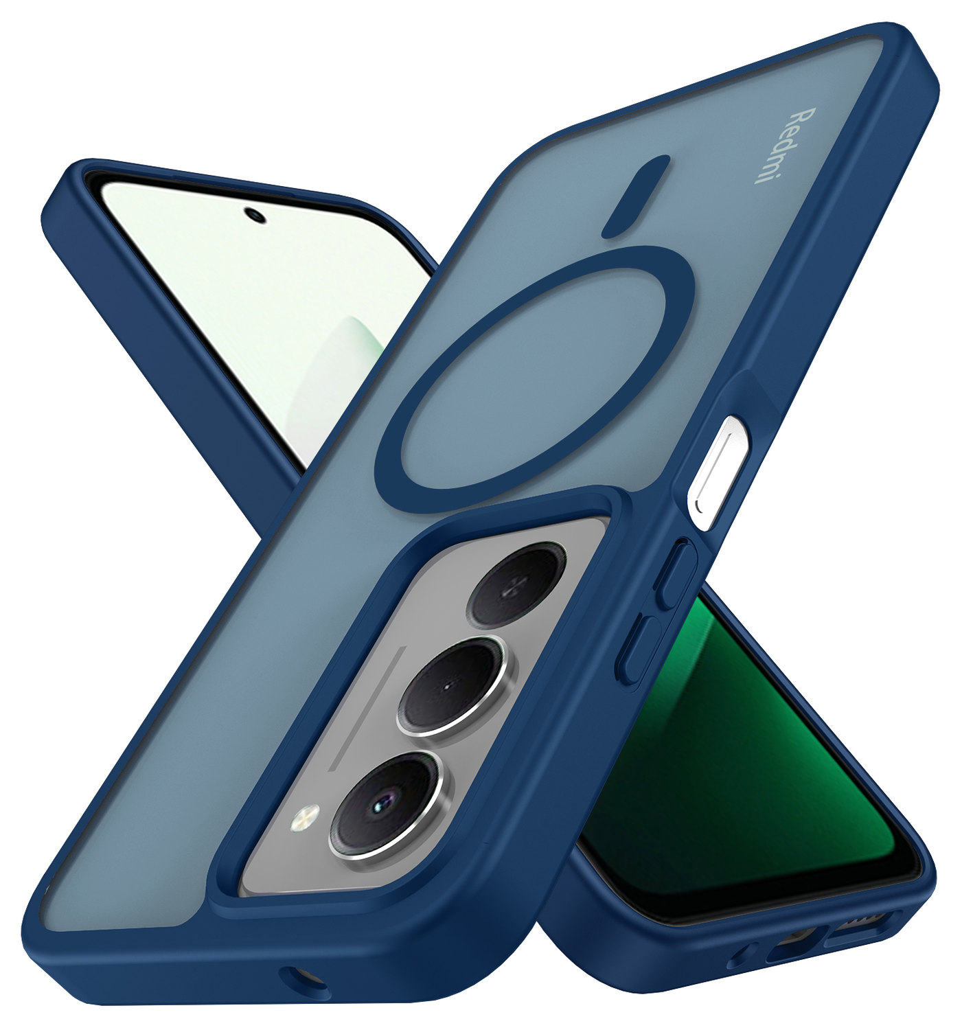 Xiaomi Redmi 15 (5G) Hoesje met MagSafe Back Cover Matte Blauw afbeelding 4