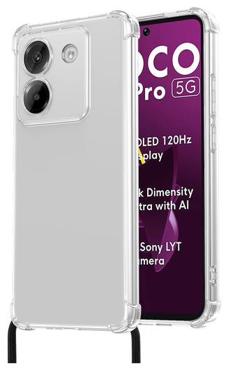 Xiaomi Poco M7 Pro Hoesje met Koord Schokbestendig TPU Transparant afbeelding 2