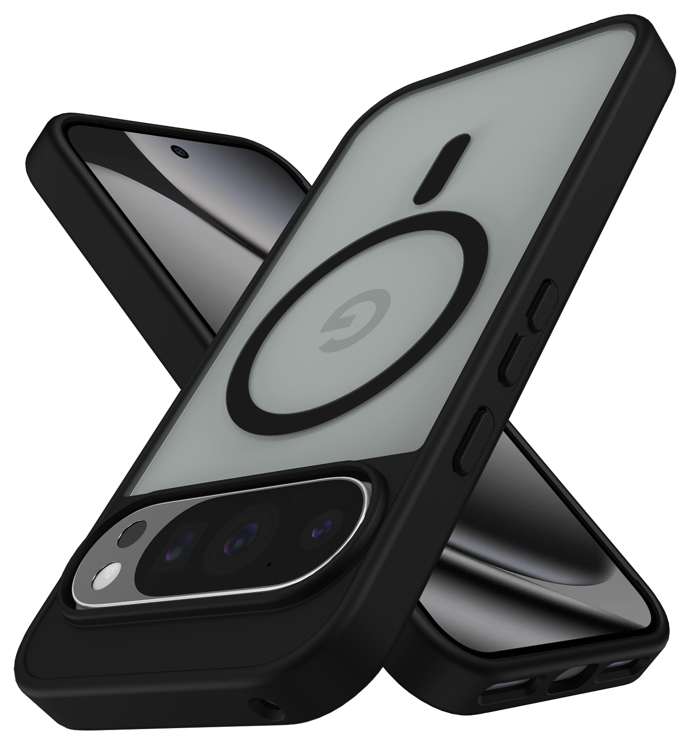 Google Pixel 10/10 Pro Hoesje MagSafe Back Cover PixelSnap Matte Zwart afbeelding 2