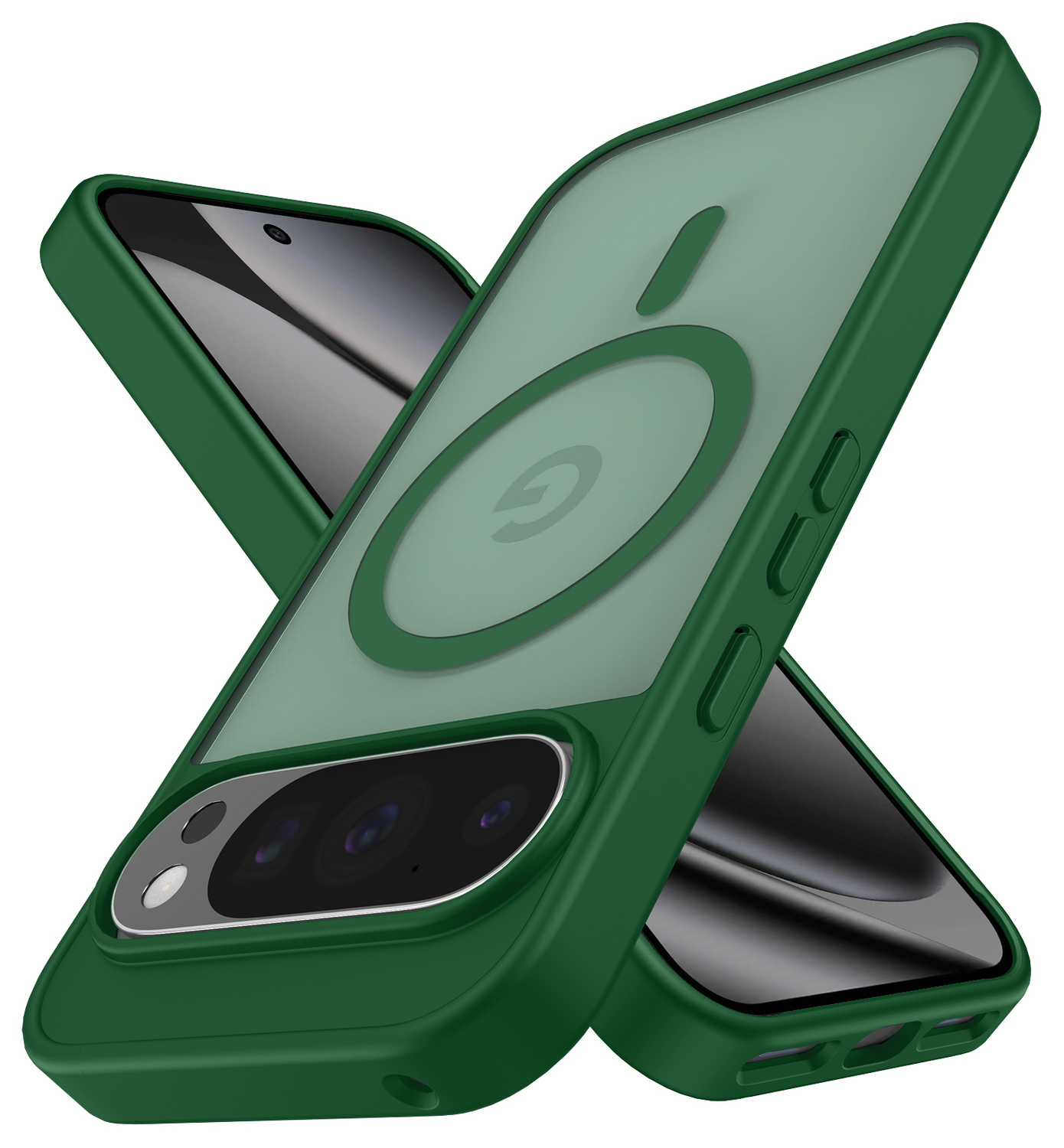 Google Pixel 10/10 Pro Hoesje MagSafe Back Cover PixelSnap Matte Groen afbeelding 2