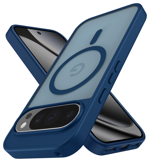 Google Pixel 10/10 Pro Hoesje MagSafe Back Cover PixelSnap Matte Blauw afbeelding 2