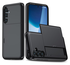 Samsung Galaxy S25 FE Hoesje met Slider Kaarthouder Back Cover Zwart