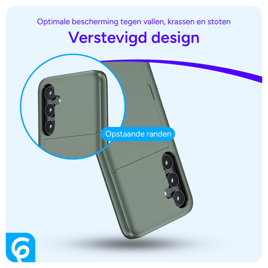 Samsung Galaxy S25 FE Hoesje met Slider Kaarthouder Back Cover Groen afbeelding 5