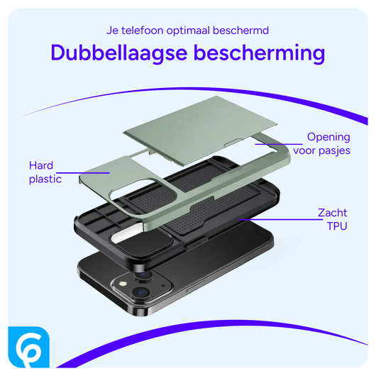 Samsung Galaxy S25 FE Hoesje met Slider Kaarthouder Back Cover Groen afbeelding 8