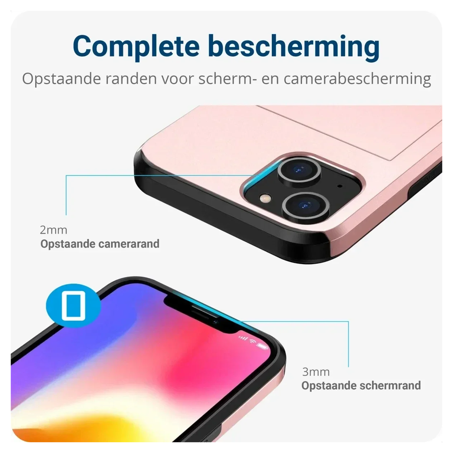 Samsung Galaxy S25 FE Hoesje met Slider Kaarthouder Back Cover Roze afbeelding 6