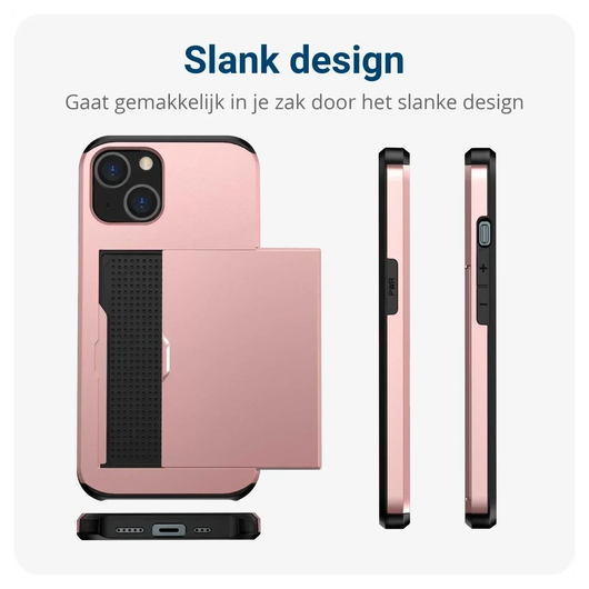 Samsung Galaxy S25 FE Hoesje met Slider Kaarthouder Back Cover Roze afbeelding 8