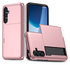 Samsung Galaxy S25 FE Hoesje met Slider Kaarthouder Back Cover Roze afbeelding 1
