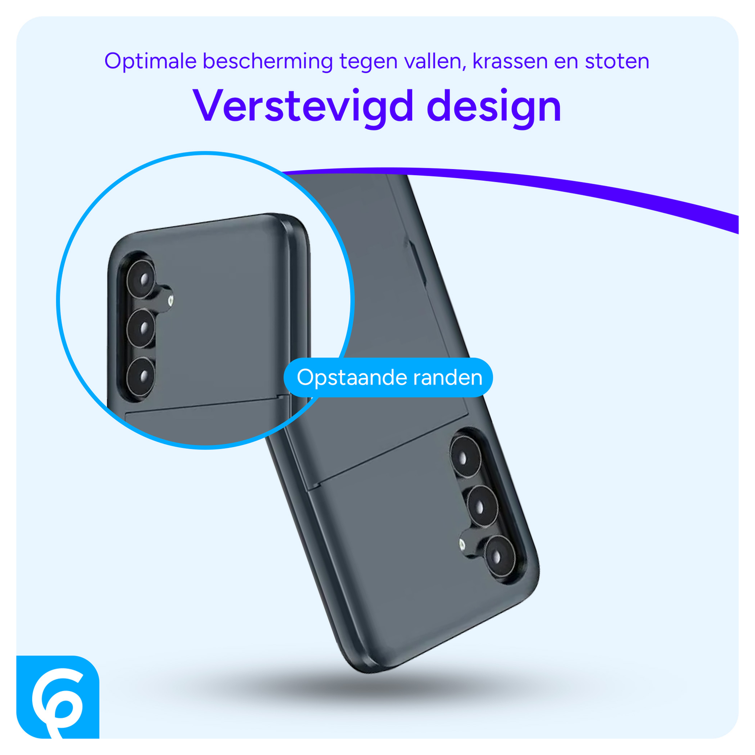 Samsung Galaxy S25 FE Hoesje met Slider Kaarthouder Back Cover Blauw afbeelding 2