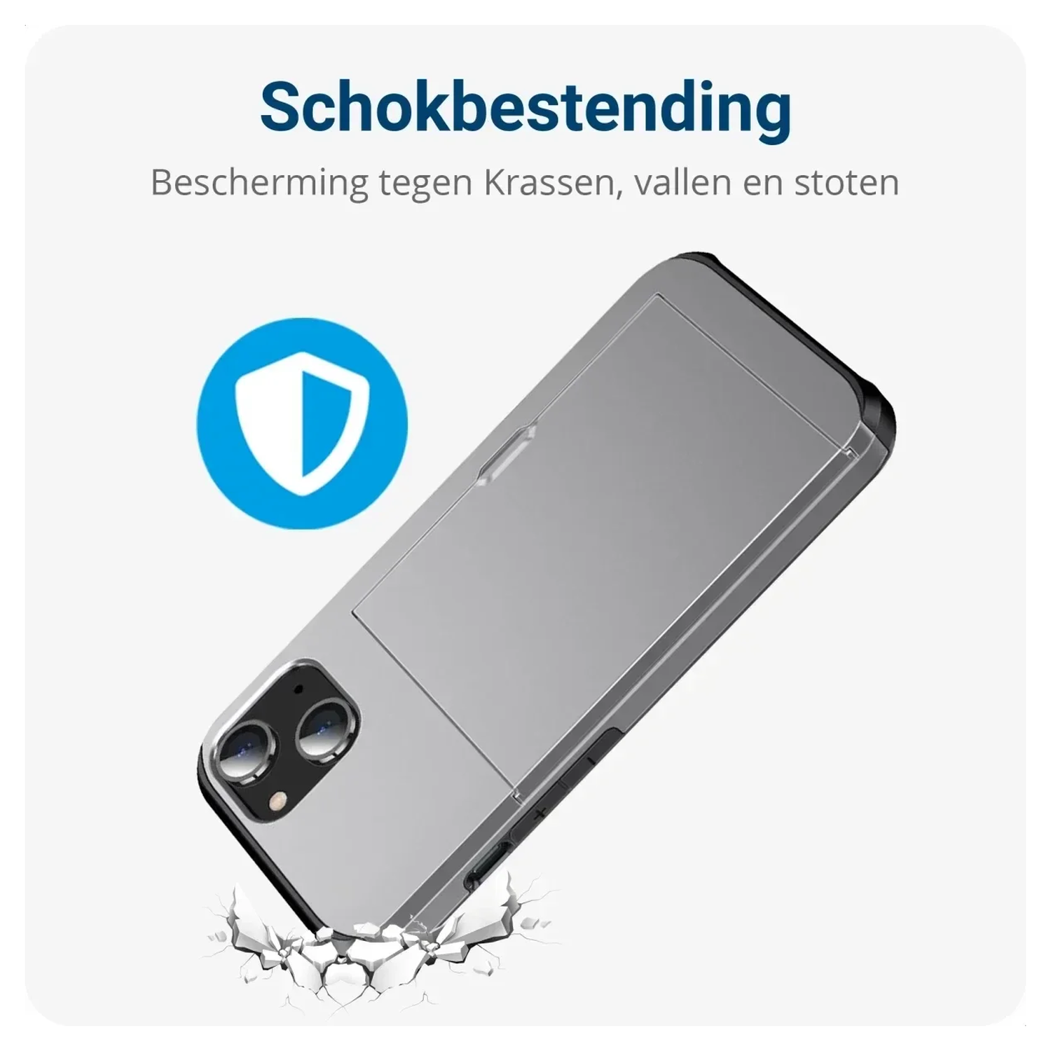 Samsung Galaxy S25 FE Hoesje met Slider Kaarthouder Back Cover Grijs afbeelding 4