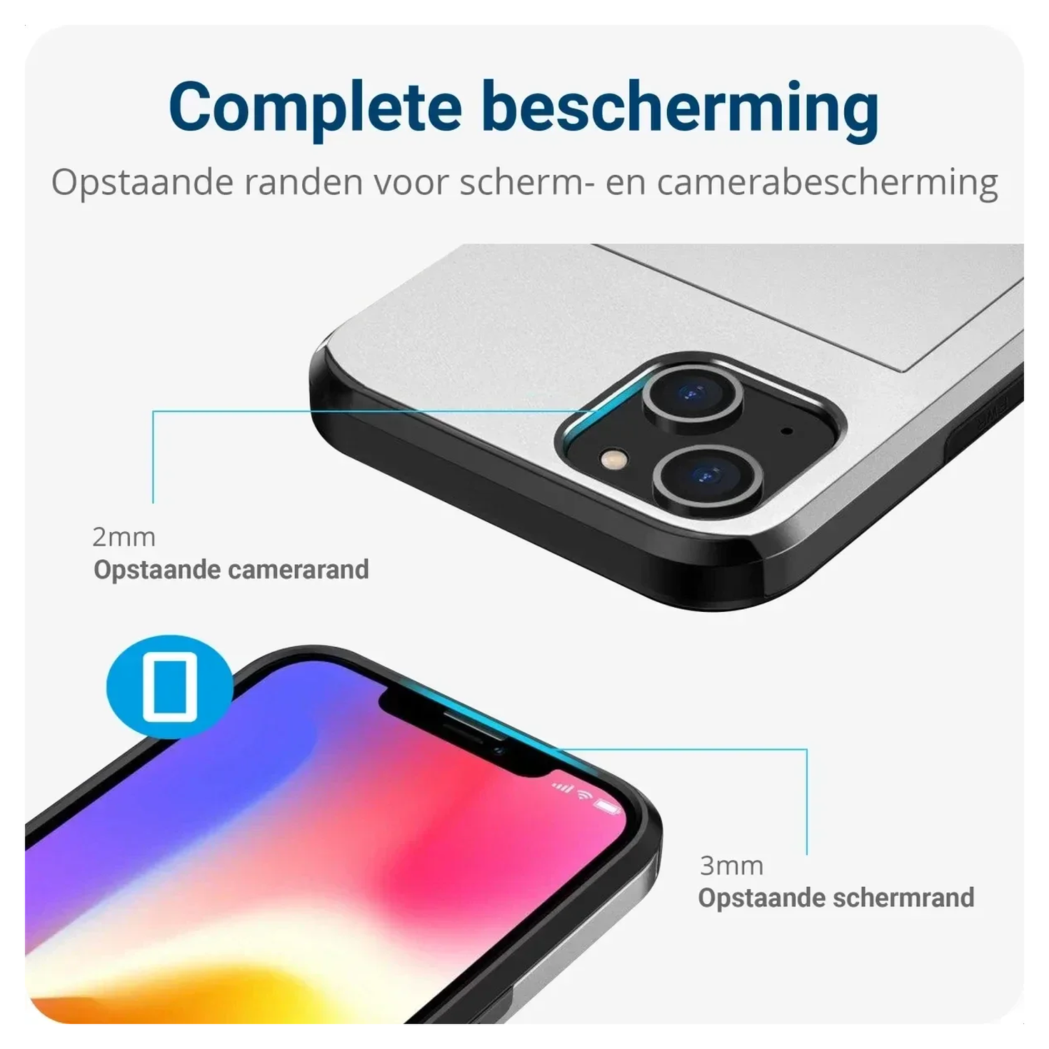 Samsung Galaxy S25 FE Hoesje met Slider Kaarthouder Back Cover Grijs afbeelding 6