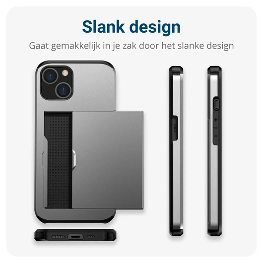 Samsung Galaxy S25 FE Hoesje met Slider Kaarthouder Back Cover Grijs afbeelding 8