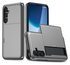 Samsung Galaxy S25 FE Hoesje met Slider Kaarthouder Back Cover Grijs
