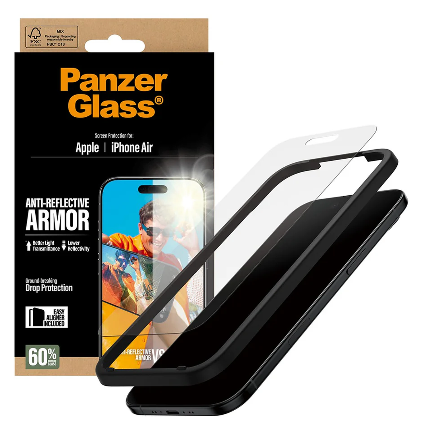 PanzerGlass Anti-Reflective iPhone Air Screen Protector Tempered Glass afbeelding 2