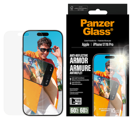 PanzerGlass Anti-Reflective iPhone 17 / 16 Pro Screen Protector Tempered Glass