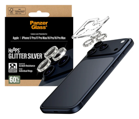 PanzerGlass Hoops Rings iPhone 17 Pro (Max) Camera Protector Glas Glitter Zilver afbeelding