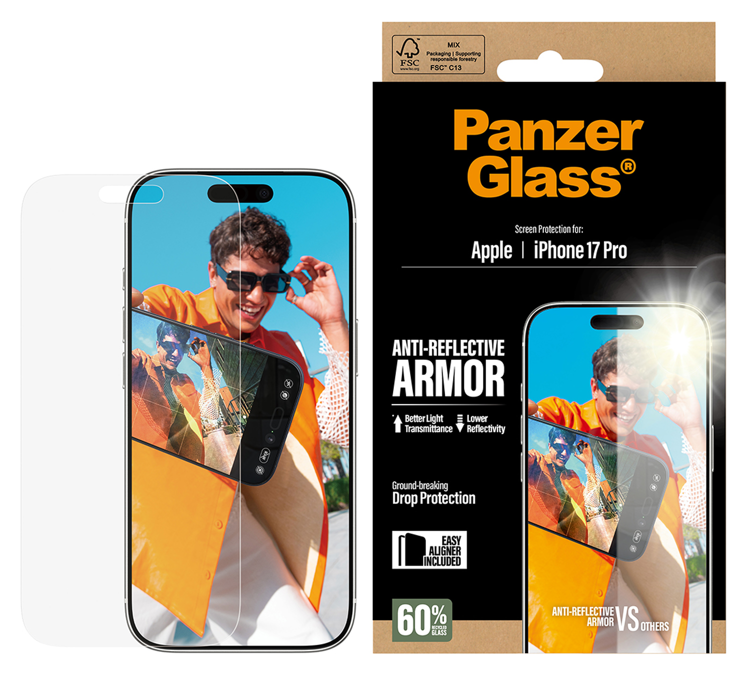 PanzerGlass Anti-Reflective iPhone 17 Pro Screen Protector Tempered Glass afbeelding 1