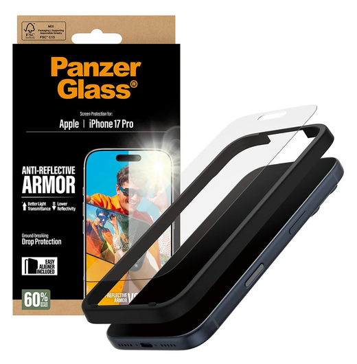 PanzerGlass Anti-Reflective iPhone 17 Pro Screen Protector Tempered Glass afbeelding 2