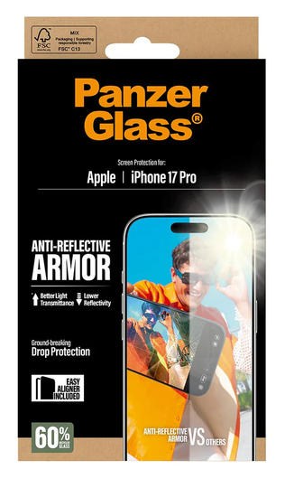 PanzerGlass Anti-Reflective iPhone 17 Pro Screen Protector Tempered Glass afbeelding 5