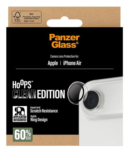 PanzerGlass Hoops Rings iPhone Air Camera Lens Protector Glas Transparant afbeelding 5