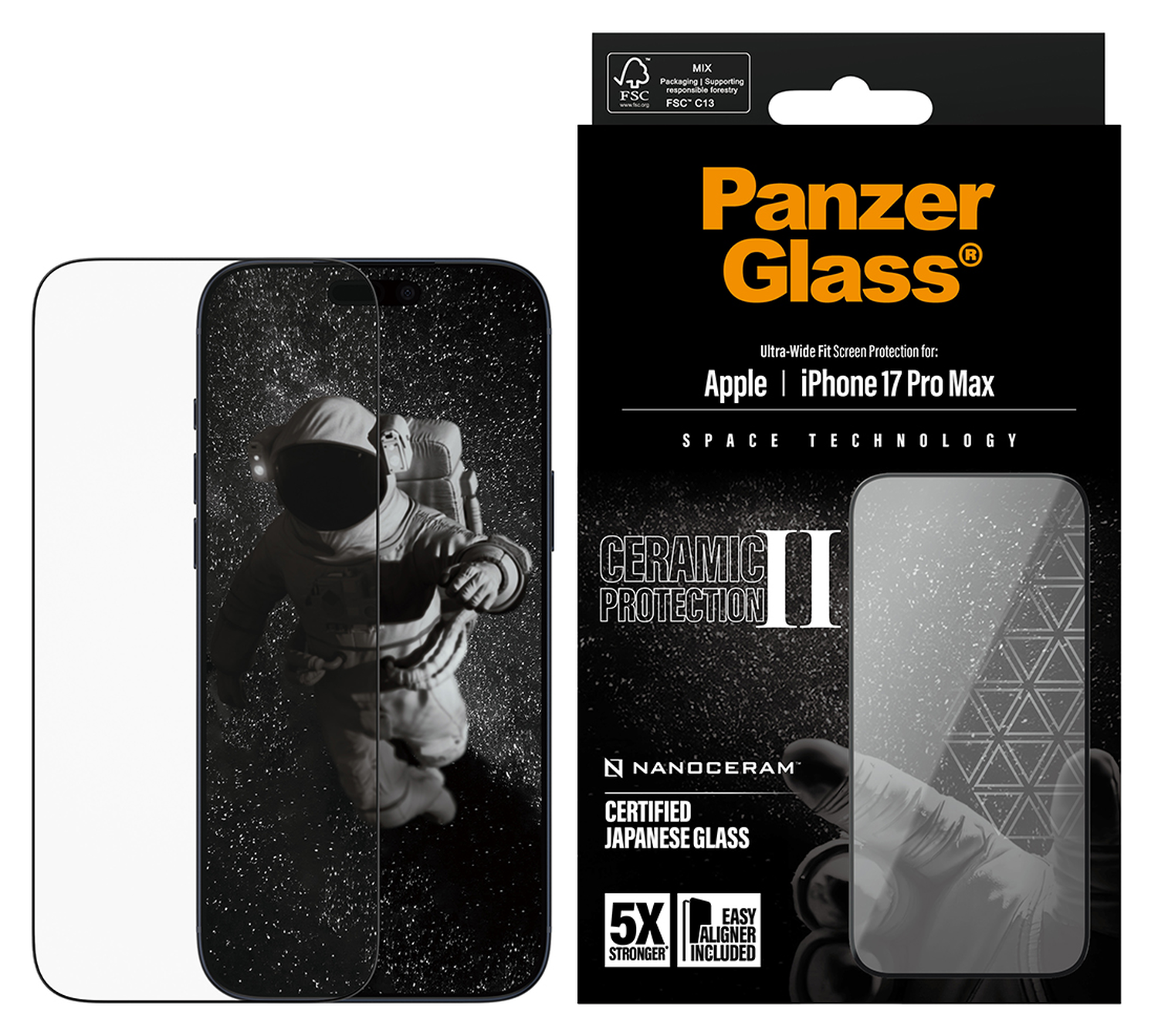 PanzerGlass Ceramic Ultra-Wide Fit iPhone 17 Pro Max Screen Protector afbeelding 2