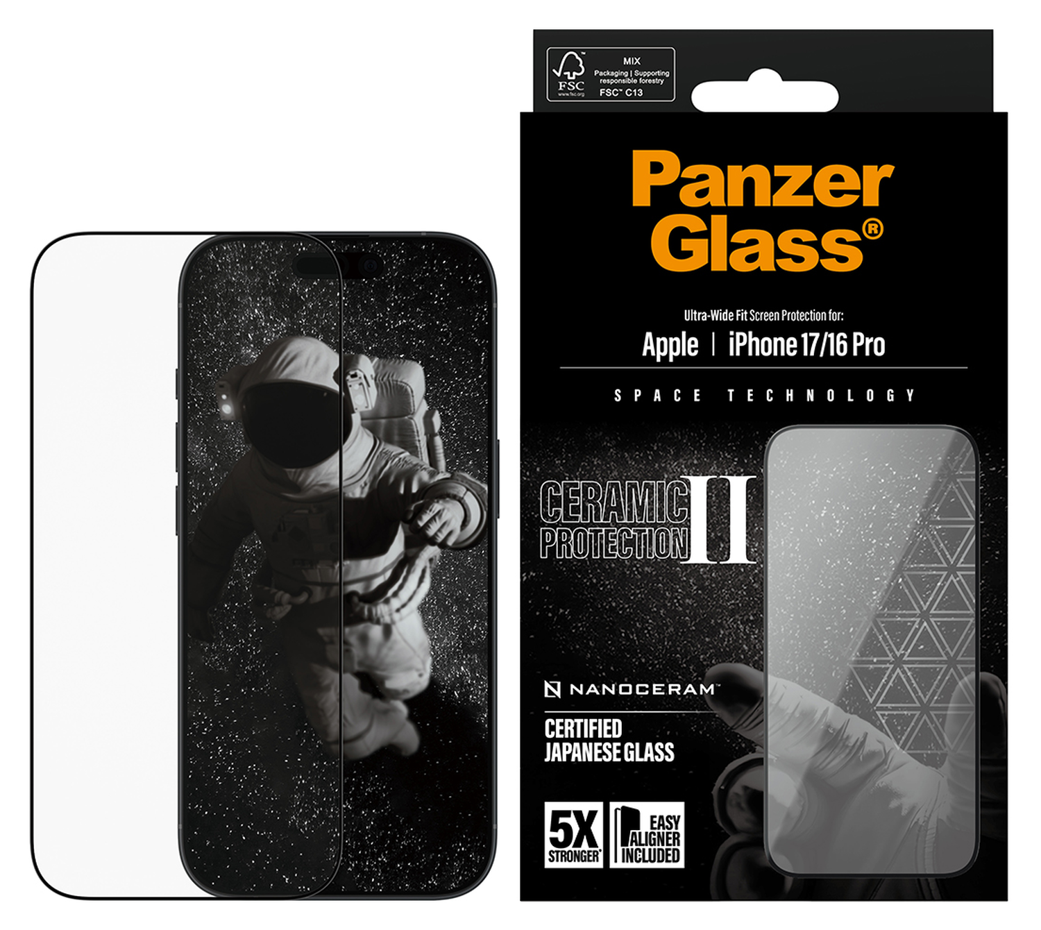 PanzerGlass Ceramic Ultra-Wide Fit iPhone 17 / 16 Pro Screen Protector afbeelding 2