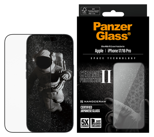 PanzerGlass Ceramic Ultra-Wide Fit iPhone 17 / 16 Pro Screen Protector afbeelding 2