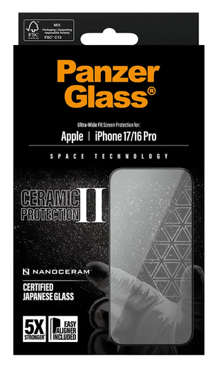 PanzerGlass Ceramic Ultra-Wide Fit iPhone 17 / 16 Pro Screen Protector afbeelding 5