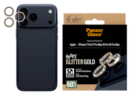 PanzerGlass Hoops Rings iPhone 17 Pro (Max) Camera Protector Glas Glitter Goud afbeelding