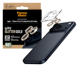 PanzerGlass Hoops Rings iPhone 17 Pro (Max) Camera Protector Glas Glitter Goud afbeelding