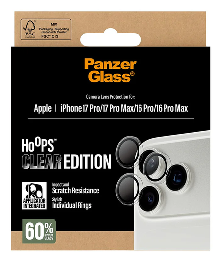 PanzerGlass Hoops Rings iPhone 17 Pro (Max) Camera Protector Glas Transparant afbeelding 5