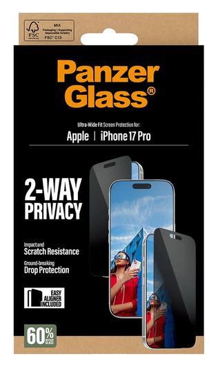 PanzerGlass Ultra-Wide iPhone 17 Pro Screen Protector Privacy Glass afbeelding 6