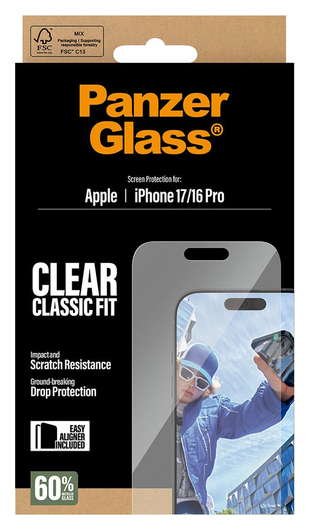 PanzerGlass Classic Fit iPhone 17 / 16 Pro Screen Protector Tempered Glass afbeelding 5