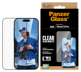 PanzerGlass Ultra-Wide iPhone 17 / 16 Pro Screen Protector Tempered Glass afbeelding