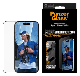 PanzerGlass Ultra-Wide Clear iPhone 17 / 16 Pro Screen Protector Tempered Glass afbeelding