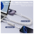4smarts USB-C naar USB-C Krulsnoer Kabel 240W Power Delivery 50CM Wit afbeelding 5