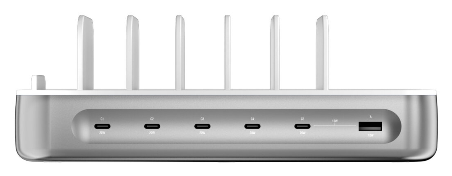 4Smarts Team 100W Laadstation 5x USB-C 1x USB-A Oplader Zilver afbeelding 12