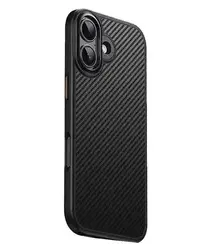 Apple iPhone 17 Hoesje MagSafe Back Cover Carbon Fiber Zwart afbeelding