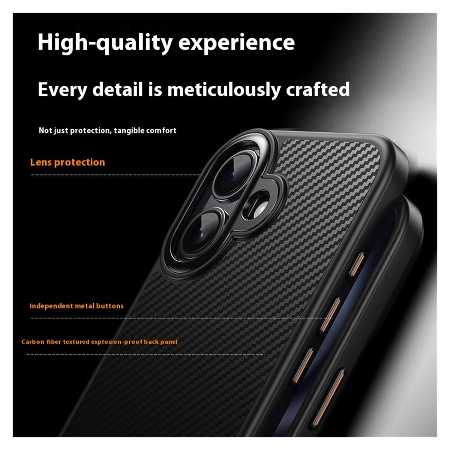 Apple iPhone 17 Hoesje MagSafe Back Cover Carbon Fiber Zwart afbeelding 4