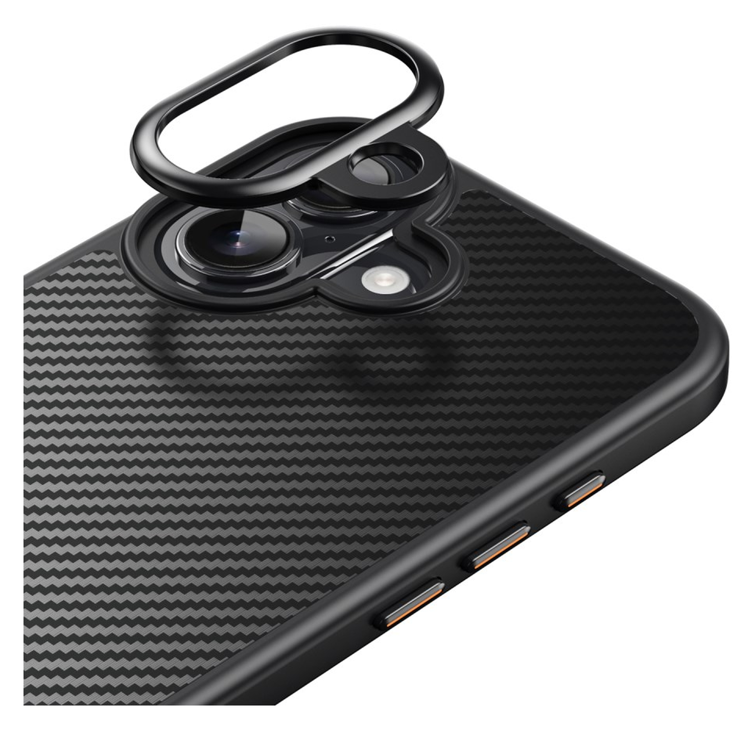 Apple iPhone 17 Hoesje MagSafe Back Cover Carbon Fiber Zwart afbeelding 6