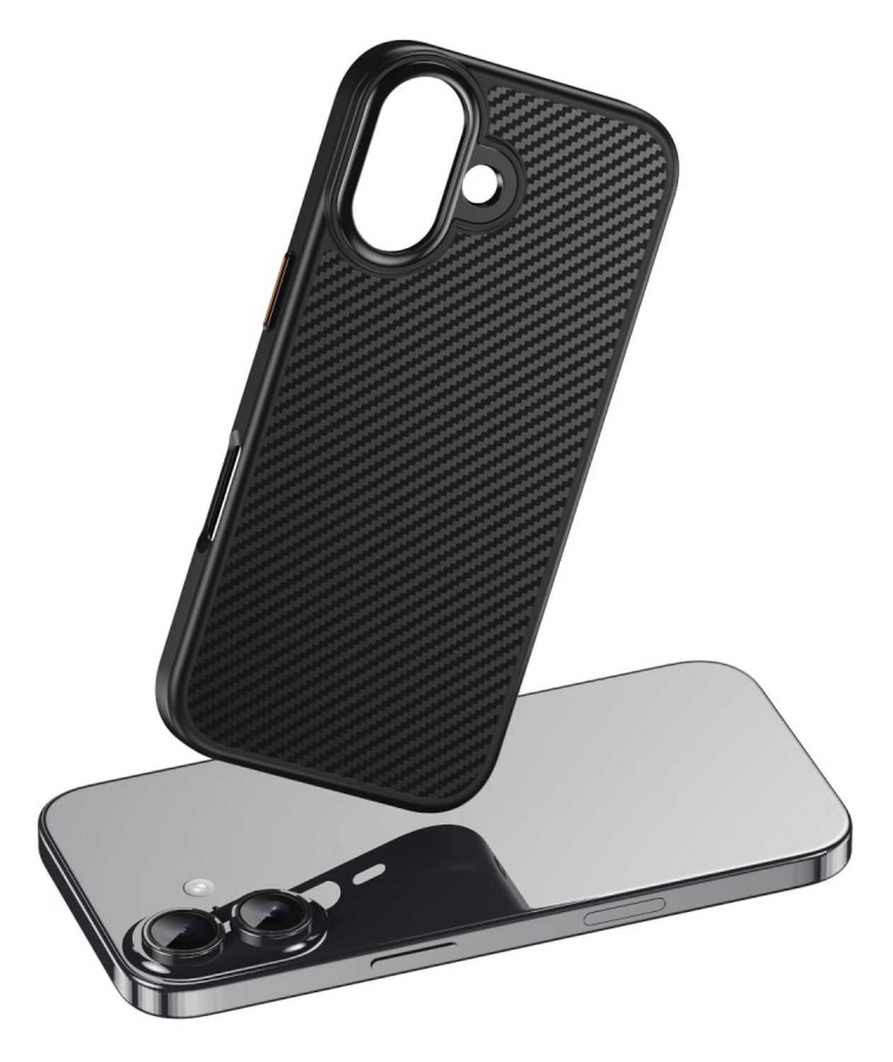 Apple iPhone 17 Hoesje MagSafe Back Cover Carbon Fiber Zwart afbeelding 8