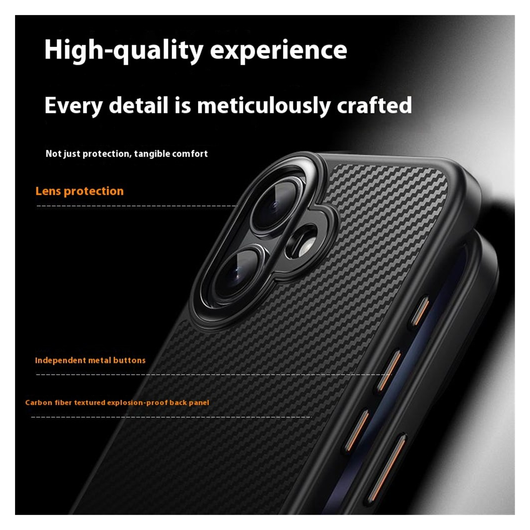 Apple iPhone 17 Hoesje MagSafe Back Cover Carbon Fiber Zwart afbeelding 4