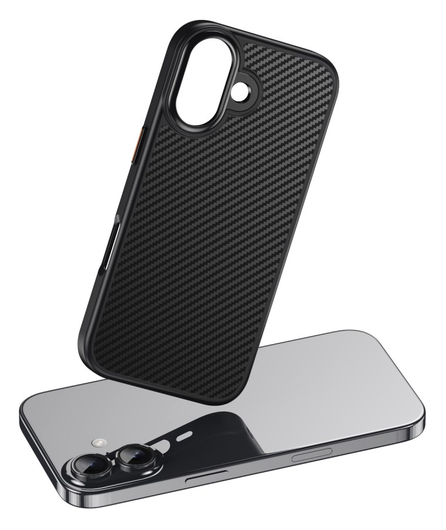 Apple iPhone 17 Hoesje MagSafe Back Cover Carbon Fiber Zwart afbeelding 8