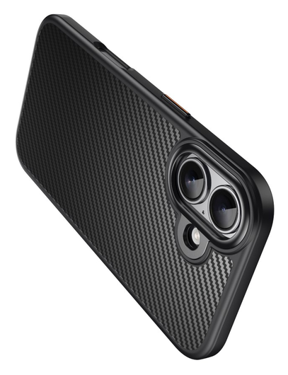 Apple iPhone 17 Hoesje MagSafe Back Cover Carbon Fiber Zwart afbeelding 9