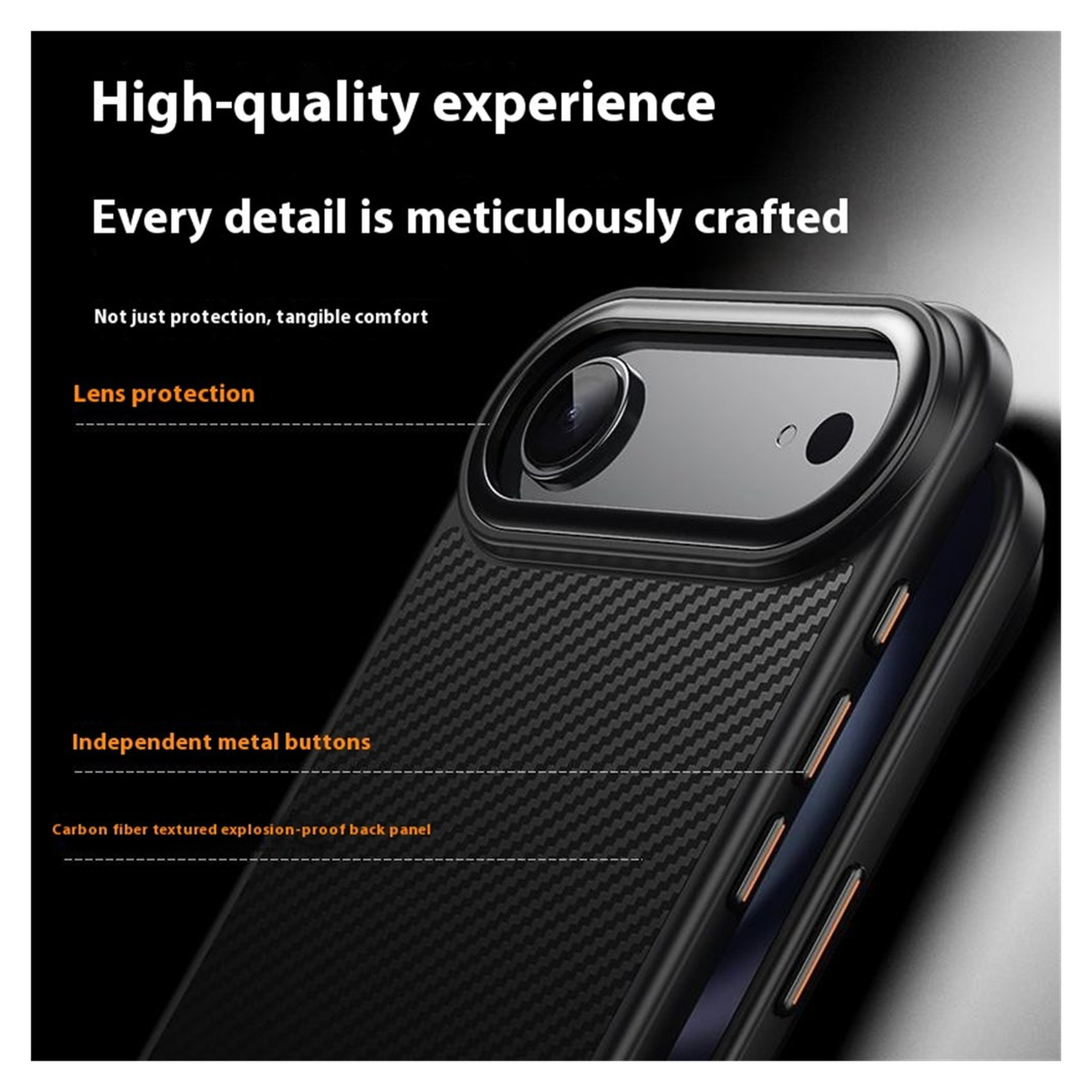 Apple iPhone Air Hoesje MagSafe Back Cover Carbon Fiber Zwart afbeelding 6